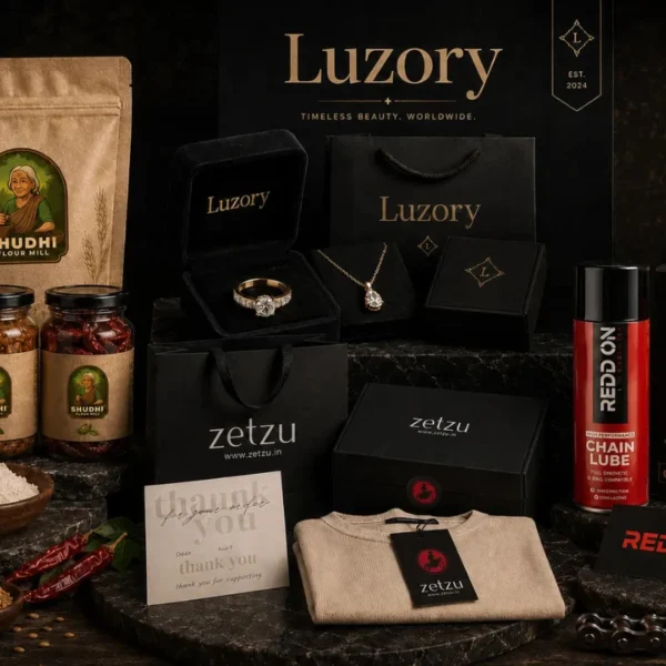 Branding portfolio showcase with product packaging and logo mockups