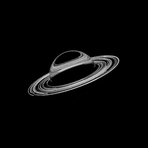 White orbit ring animation on a black background
