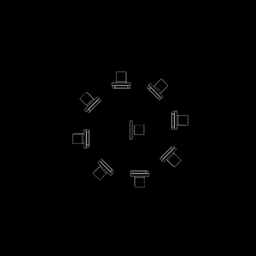 Automation workflow icons arranged in a circular pattern